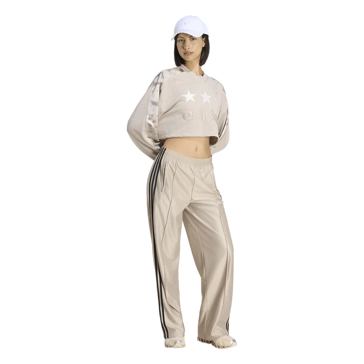 Женская футболка дышащая укороченная Cropped FEM HOC Jersey Adidas, Wonder Beige/Beige — фото 3
