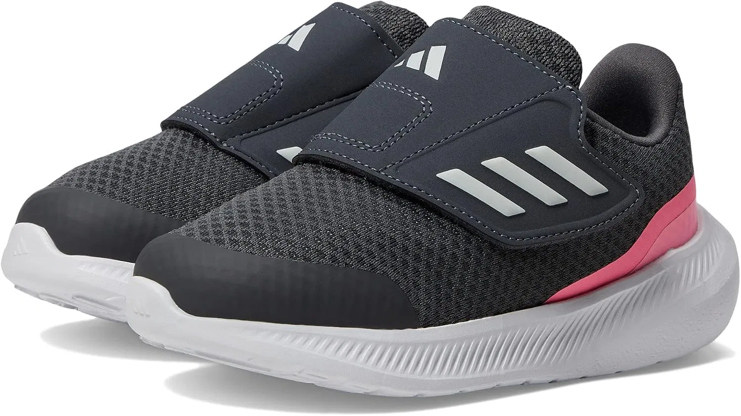 Детские кроссовки для девочек с липучками Runfalcon 3.0 adidas, Grey/Crystal White/Beam Pink — фото 2