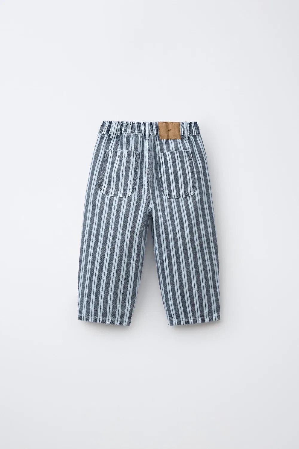 Полосатые мешковатые джинсы ZARA, Blue/White — фото 2