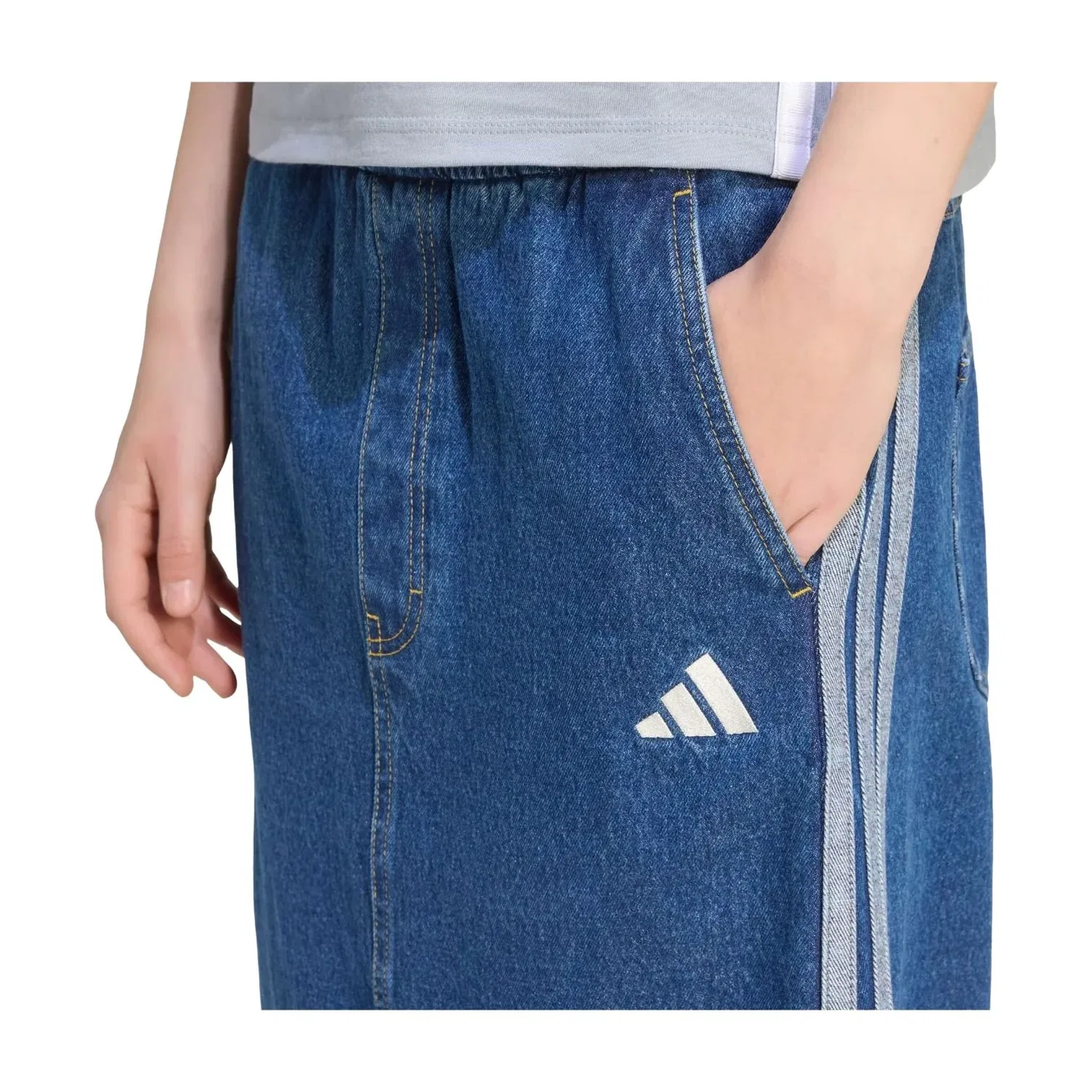 Женская юбка Stadium Washed Denim Loose Fit Skirt Asia Sizing 'Preloved Ink' adidas, Preloved Ink — фото 4