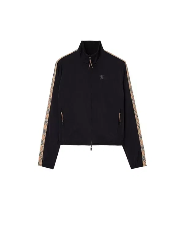 Женская куртка с воротником-стойкой Reversible Stretch Nylon Jacket Burberry, черный — фото 4