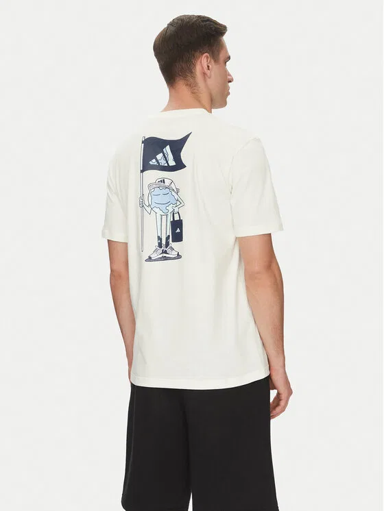 Футболка regular fit Earth Day Graphic Adidas, белый — фото 3