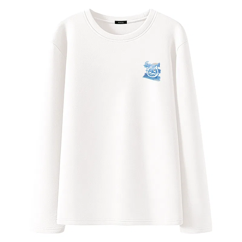 Детская футболка с принтом B Graffiti Blue Bear Chest Logo MINISO, Gray — фото 3