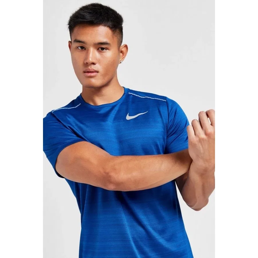 Футболка спортивная с коротким рукавом Dri-Fit Miller Nike, Темно-синий — фото 2