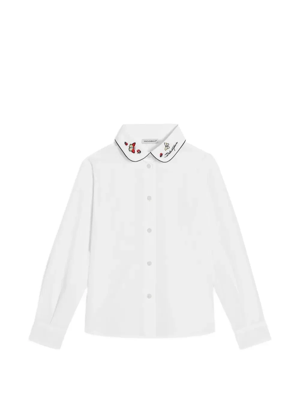 Рубашка из хлопкового поплина Dolce & Gabbana Kids, белый
