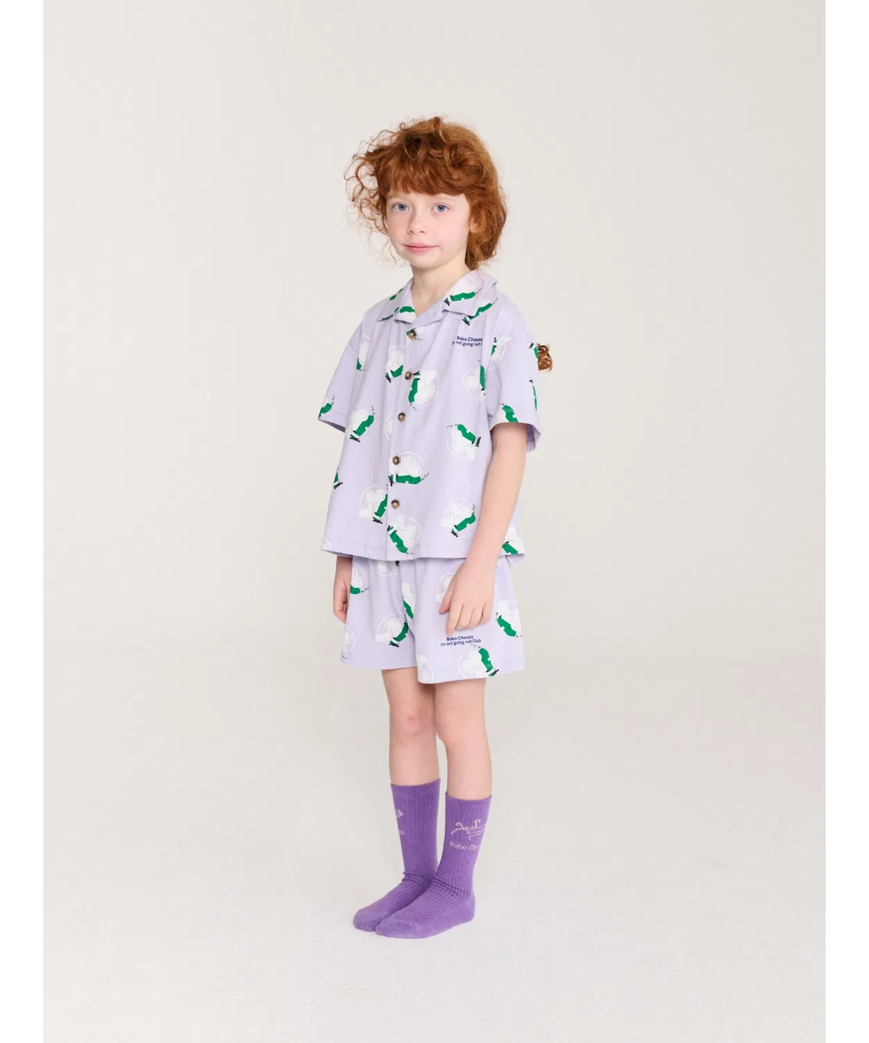 Детский комплект пижамы с принтом Sour Hug BOBO CHOSES, Purple