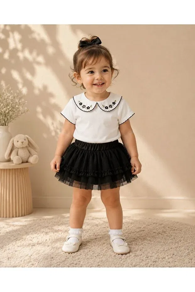 Детский комплект для девочек с цветочным принтом Zuzi Baby, Black