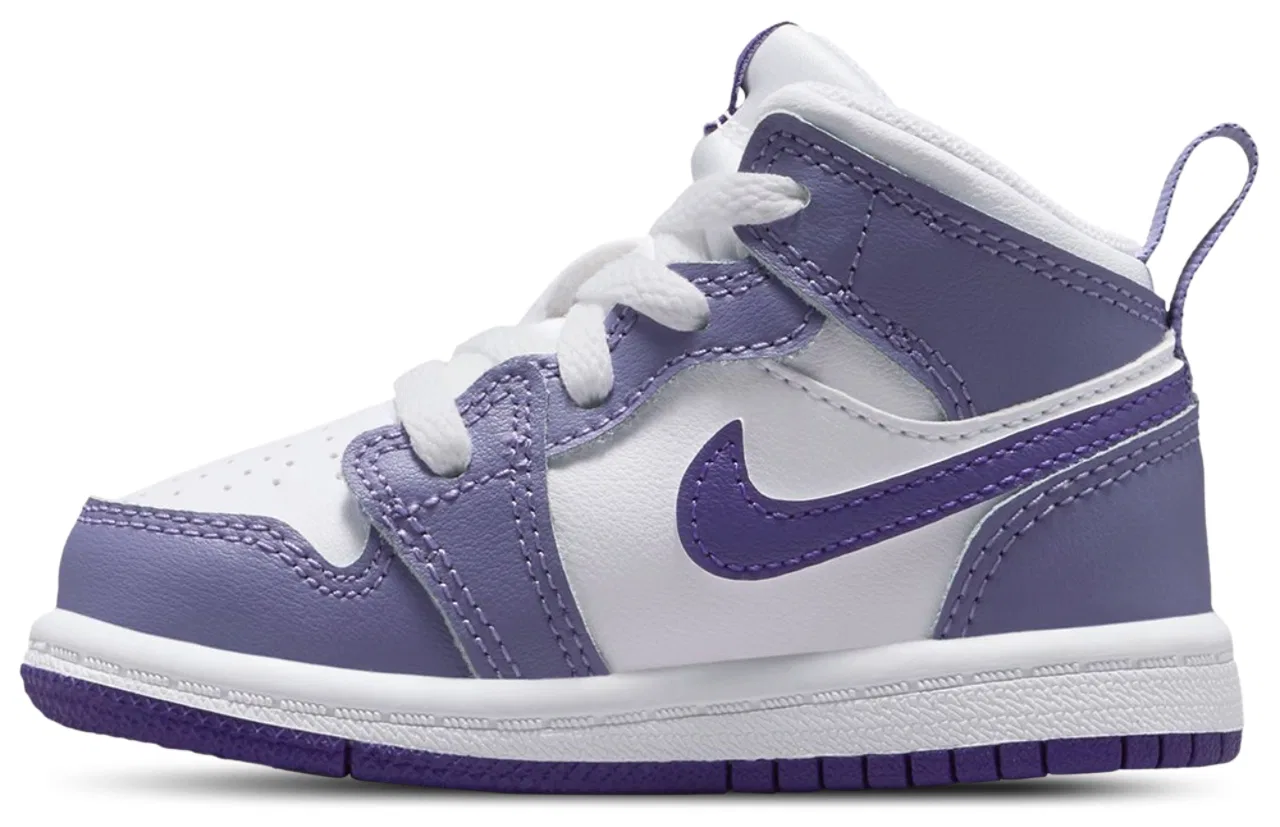 Кроссовки для мальчиков AJ 1 Mid Jordan, фиолетовый/белый — фото 2