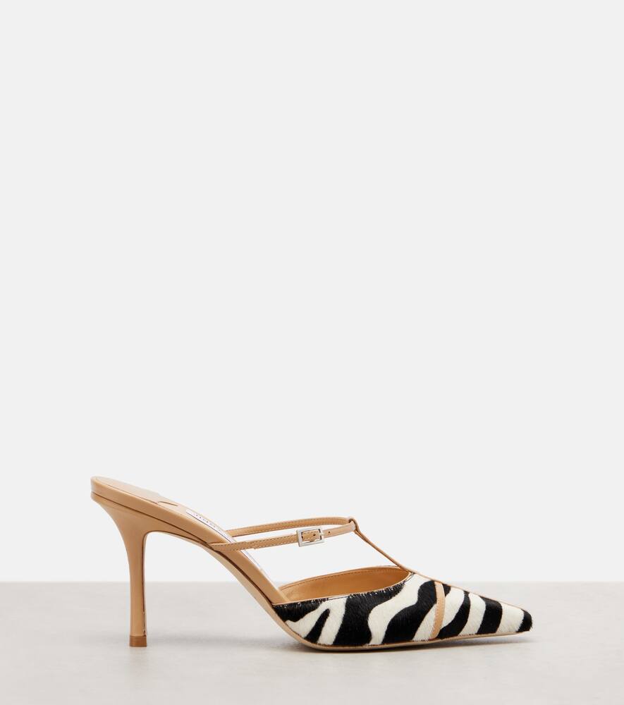 Conner Ives Gloria 85 мюли из телячьей кожи Jimmy Choo, Black/White Mix — фото 4