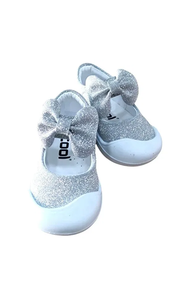 Детские балетки для девочек с блестками Cool, Silver Printed