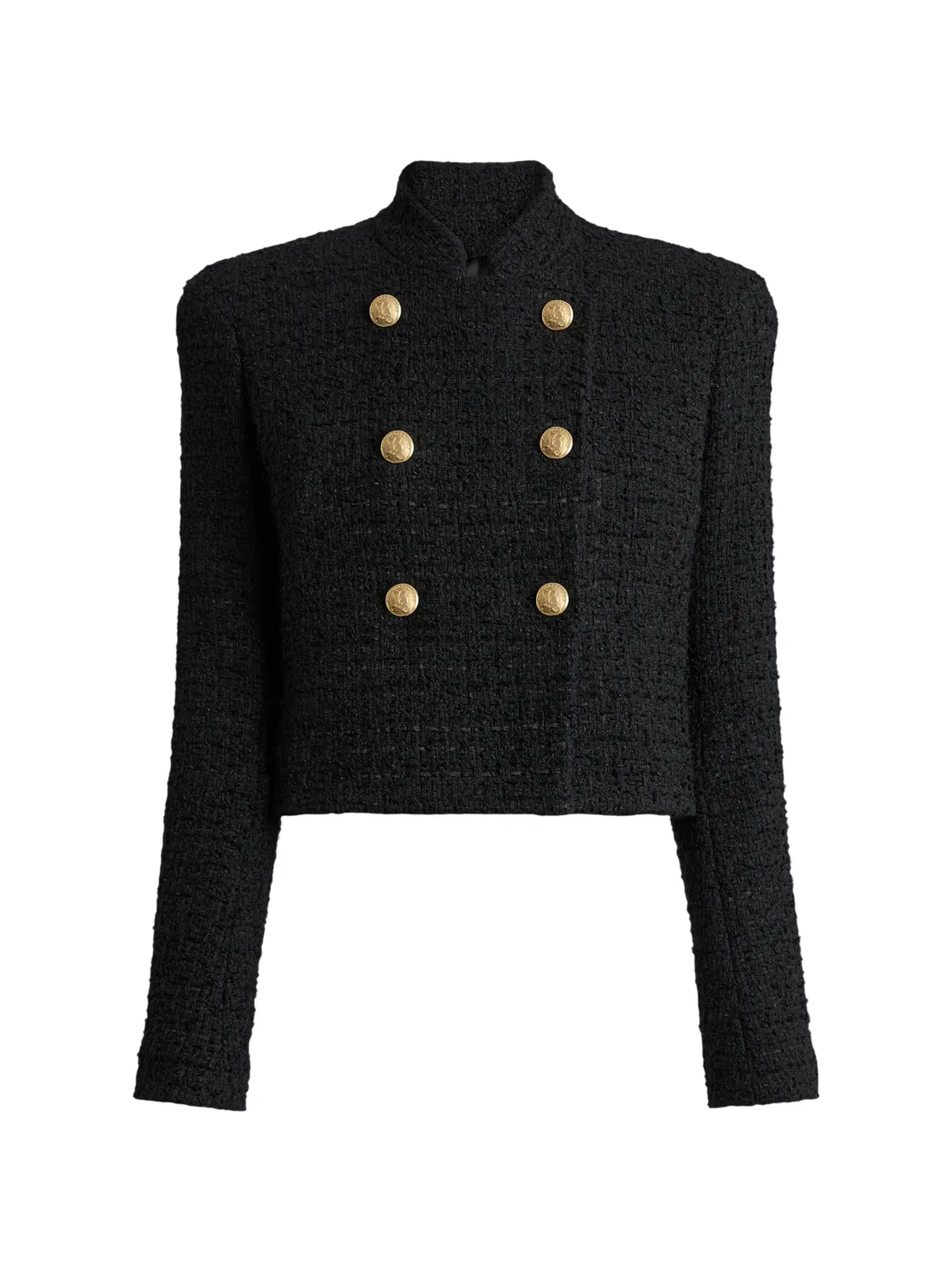 Balmain Жакет-офицерка из твида черный