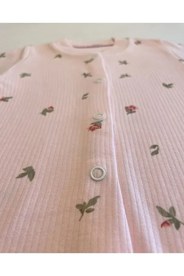 Детский комбинезон для девочек хлопковый Crispy Flower Themed Enia Baby, Pink — фото 4