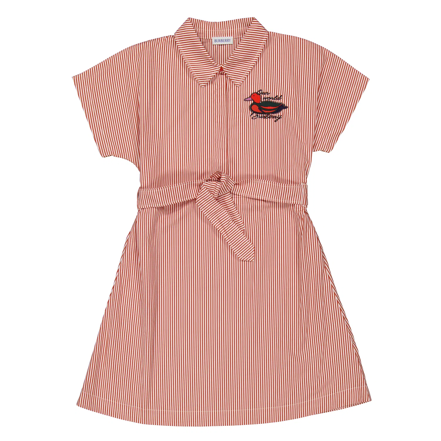 Платье с полосатым принтом Girls Stripe-Pattern Dress Burberry, Dark Orange Ip Strp
