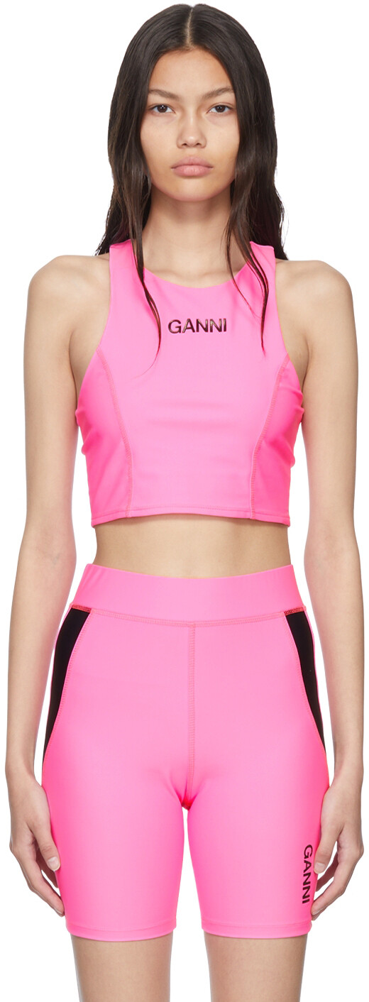 

Эксклюзивный розовый спортивный топ SSENSE GANNI