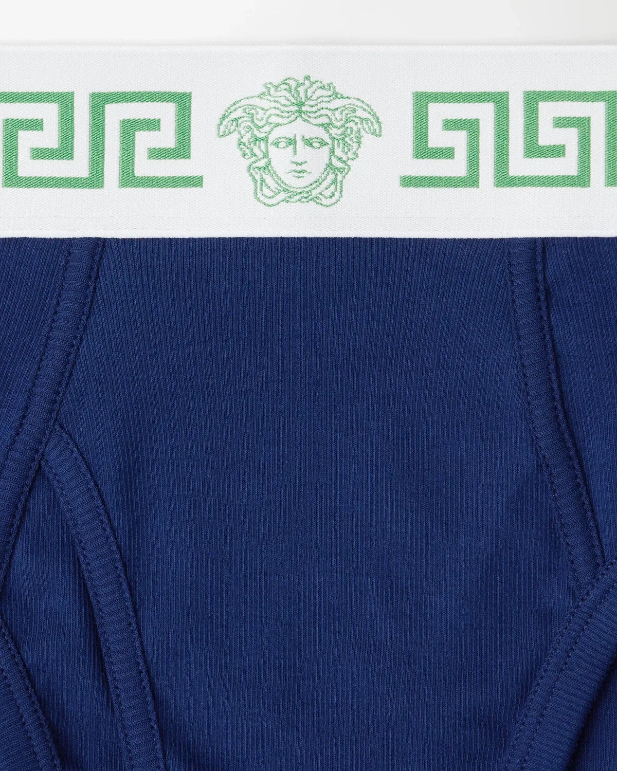 Трусы из хлопкового трикотажа в рубчик VERSACE, синий — фото 3