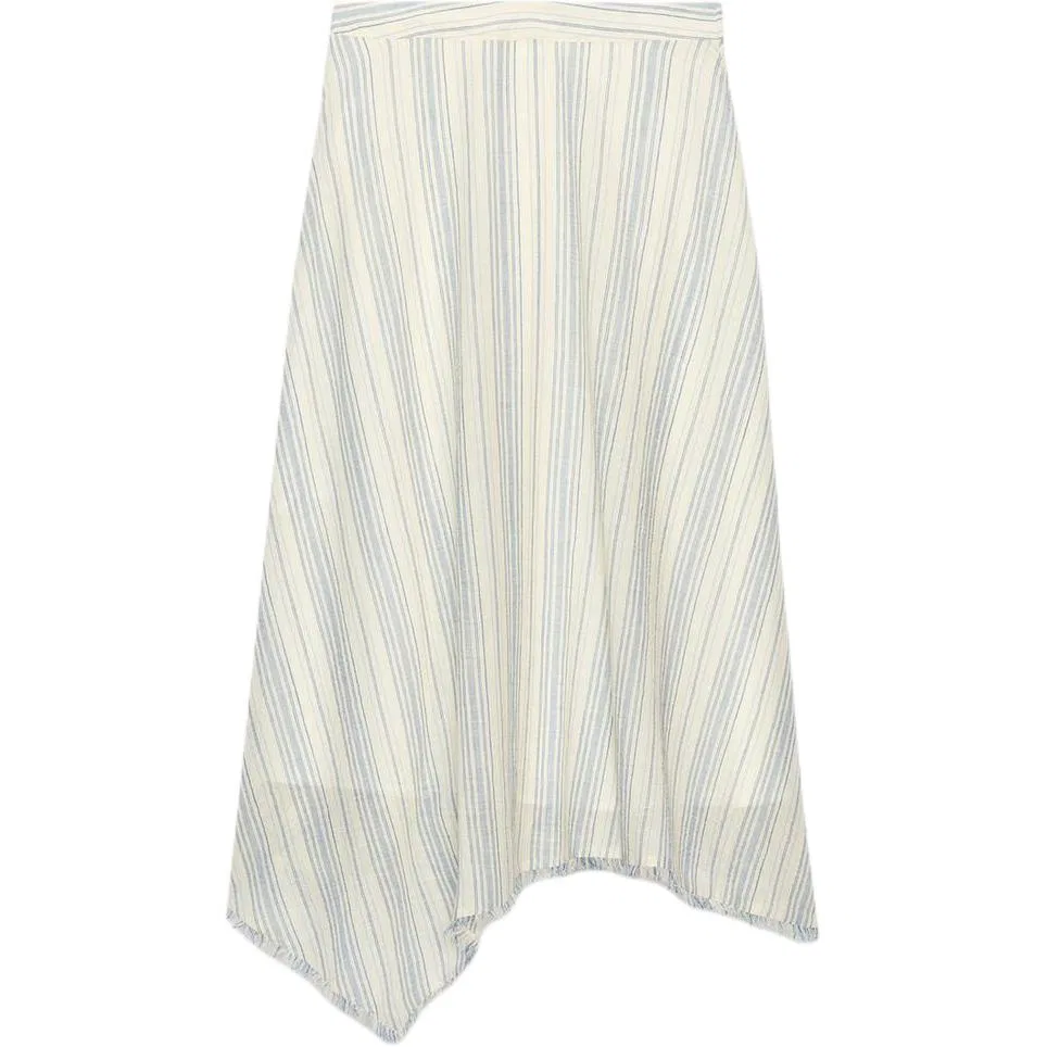 Женская юбка миди Casual Long Skirts ZARA, Nude/Sea Blue — фото 3