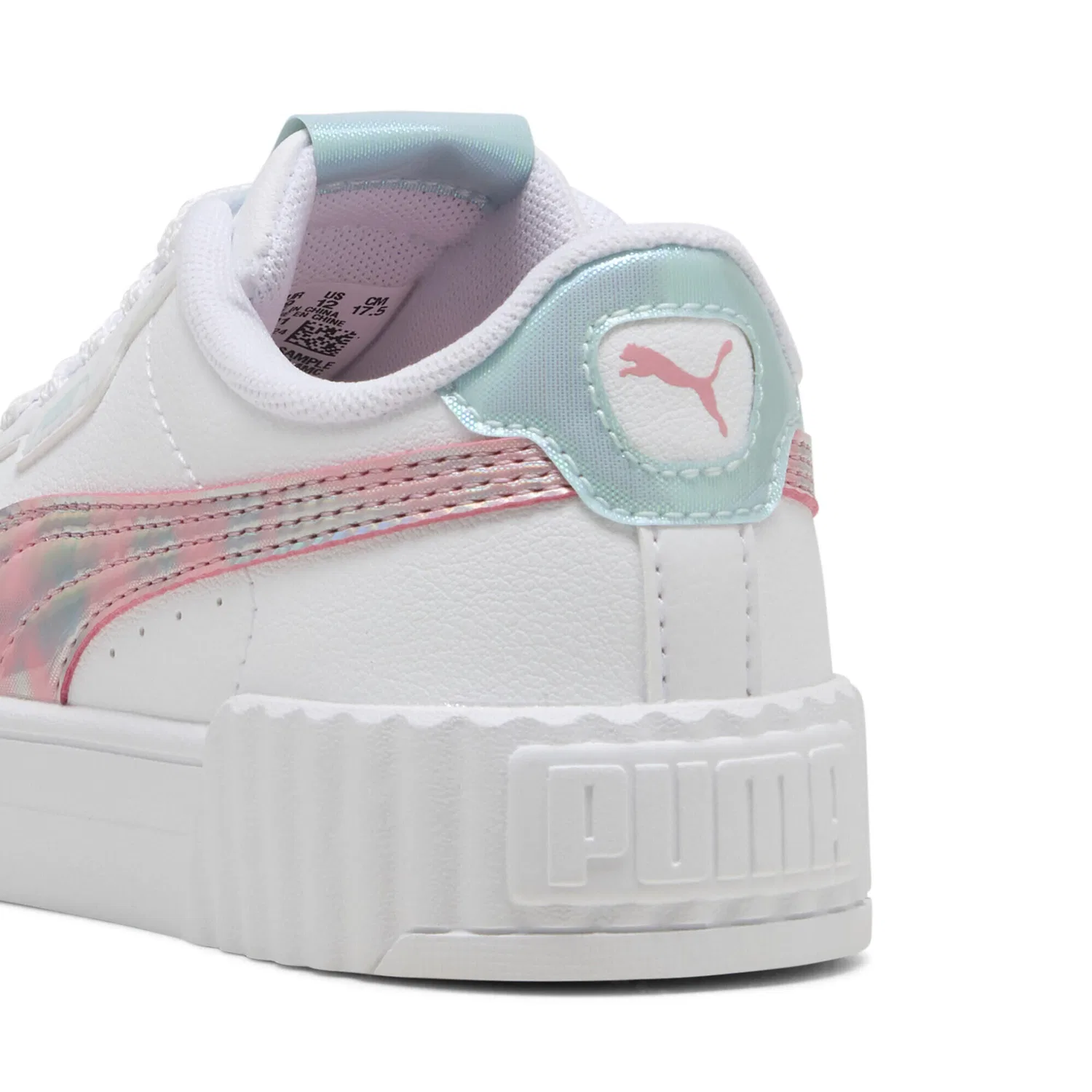 Детские кроссовки для девочек с блестящими деталями Carina 3.0 Space Belle Puma, Weiss / Rosa — фото 2