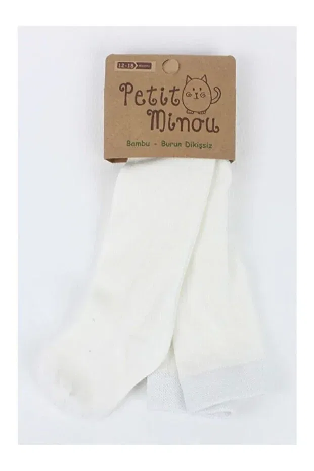 Детские колготки для девочек бамбуковые Petit Minou, Ecru