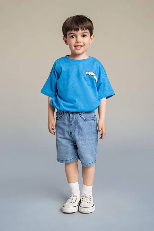 Детские шорты для мальчиков джинсовые Basics Defacto, Blue-Nm28
