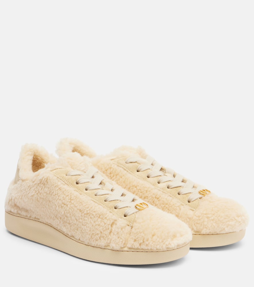 Кроссовки Royco VLogo с отделкой из замши Valentino Garavani, Papyrus/Green Briar/Pap