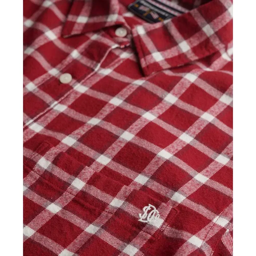 Рубашка фланелевая Superdry Check Flannel Boyfriend, красный — фото 4