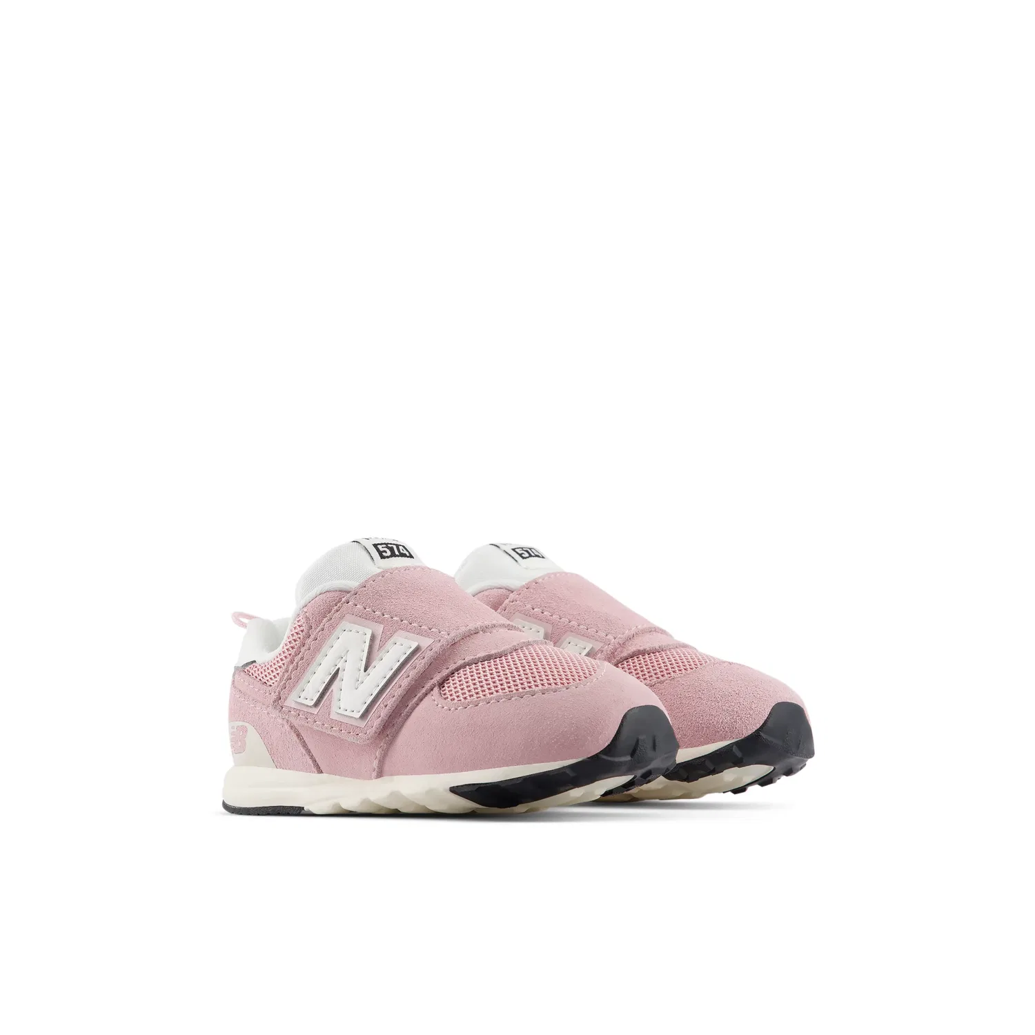 Детские кроссовки для малышей на липучке 574 New Balance, Pink Chalk With Sea Salt — фото 2