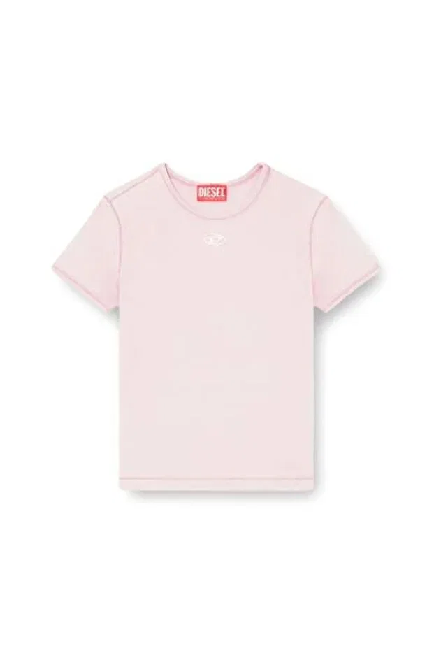 Женская футболка с принтом Diesel, Pink — фото 4