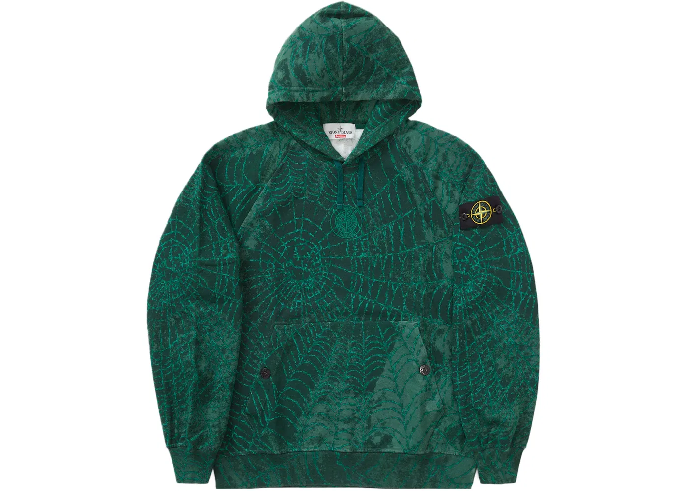 Мужская худи с принтом Supreme Stone Island Sweatshirt (FW23), Dark Green
