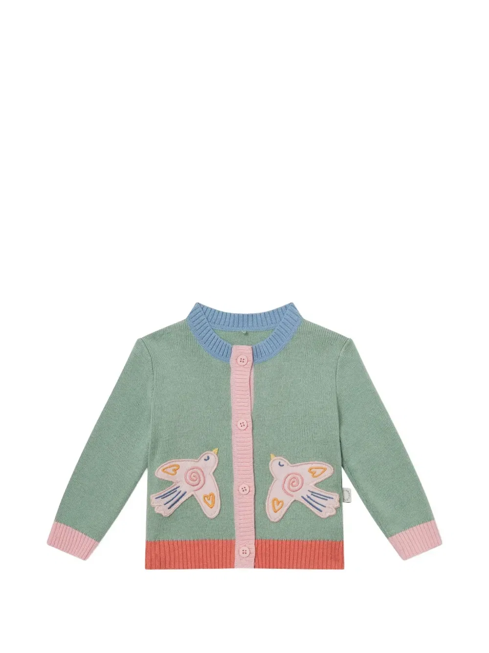 Кардиган в технике пэчворк Stella McCartney Kids, зеленый