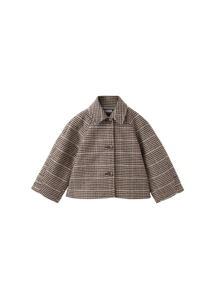 Детская куртка MANGO KIDS "YORK" из парчи, темно-коричневого цвета, межсезонная