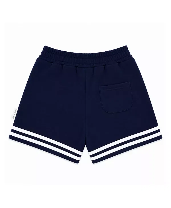 Детские шорты в полоску с моделью Unisex Striped Varsity Bits & Bows, Navy/White — фото 2