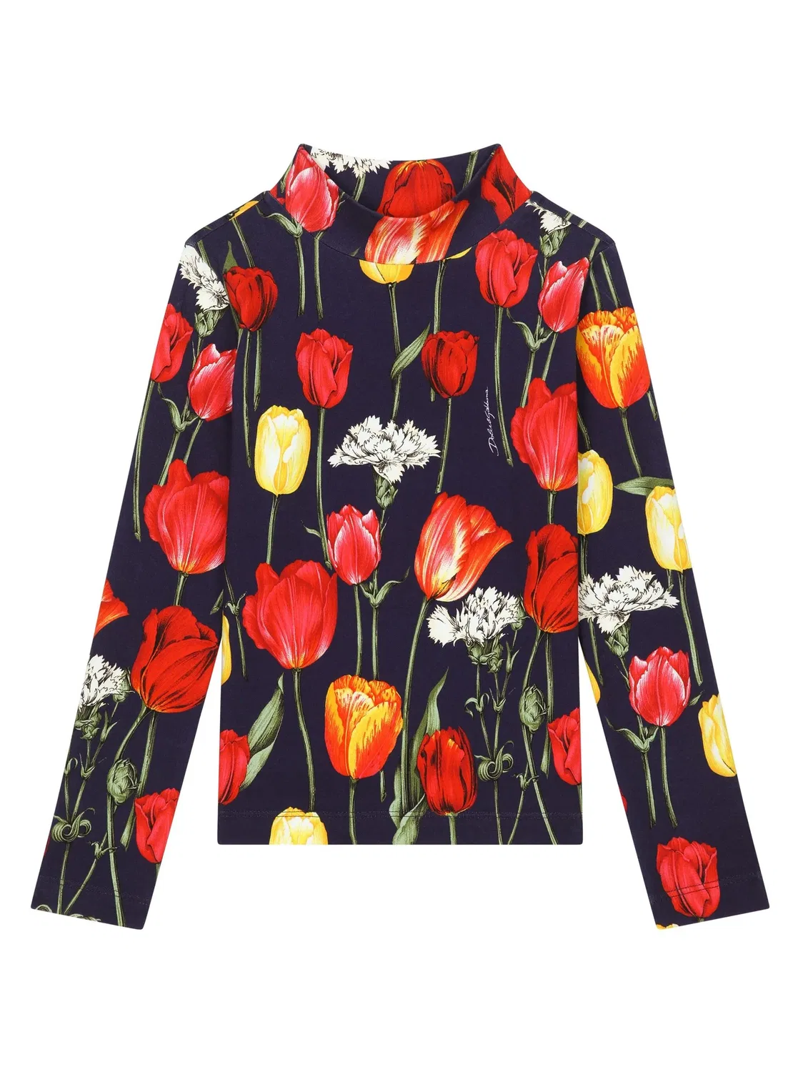 Футболка с принтом тюльпанов Dolce & Gabbana, синий