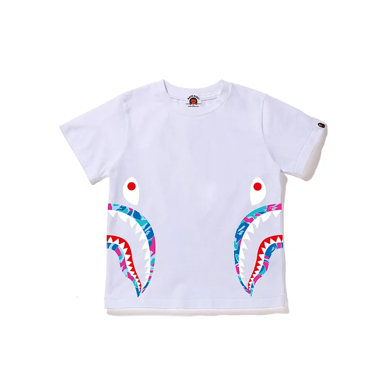 Детская футболка с принтом Shark Series SS22 A BATHING APE, White WHX