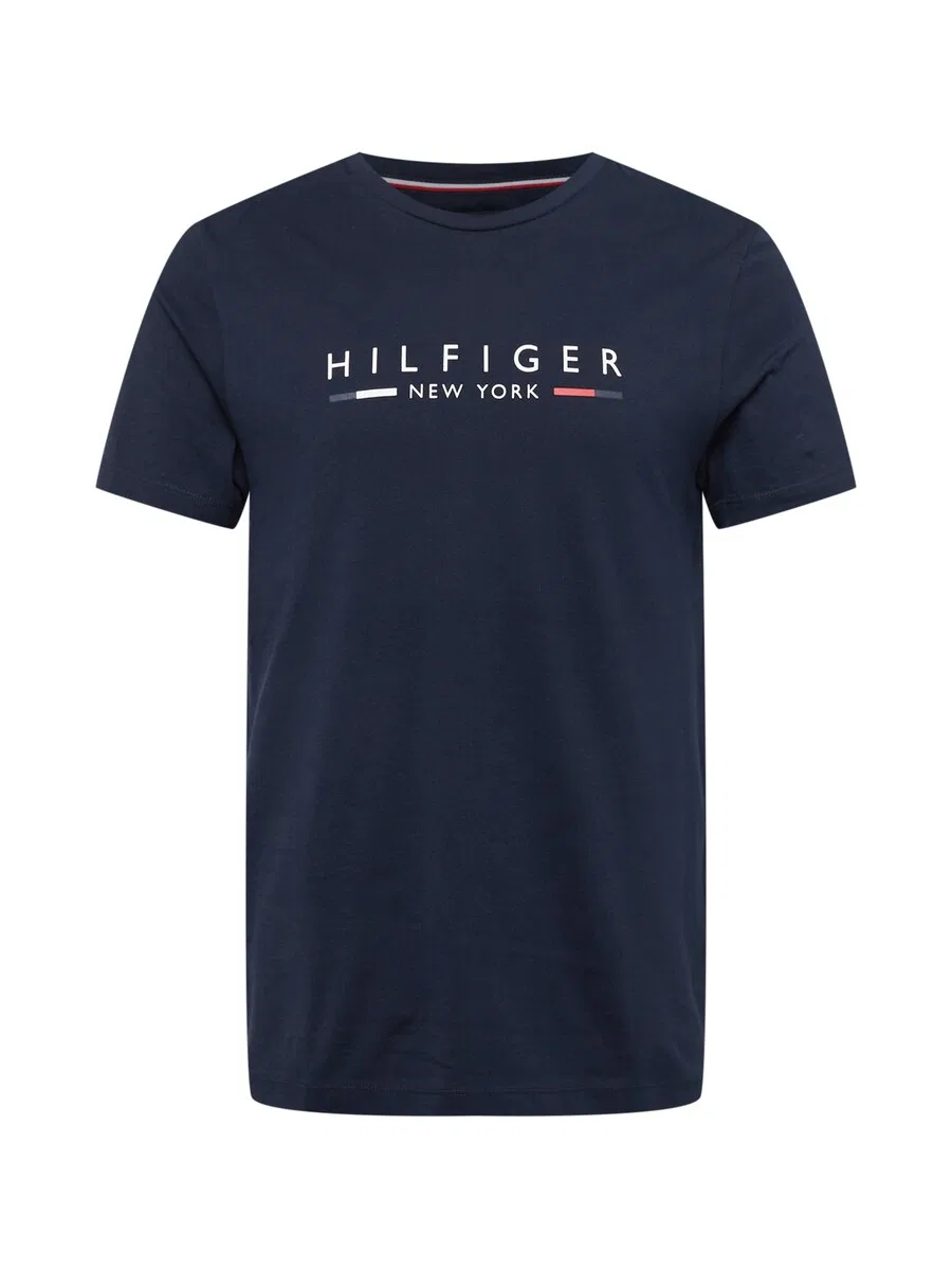 Футболка TOMMY HILFIGER Slim NYC Logo темно-синего цвета