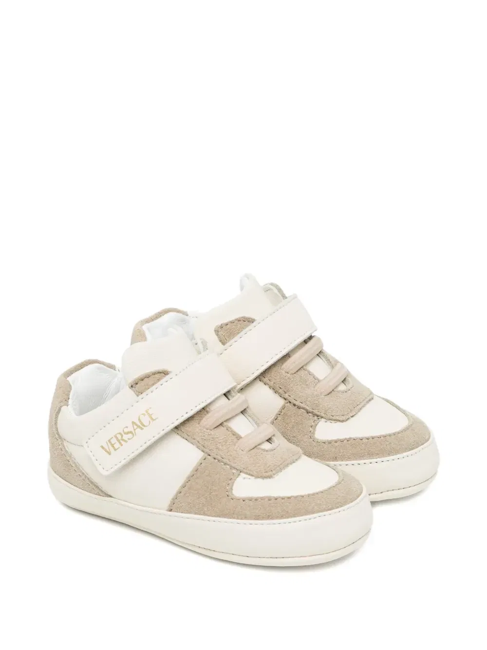 Детские кроссовки на липучках Versace Kids, бежевый
