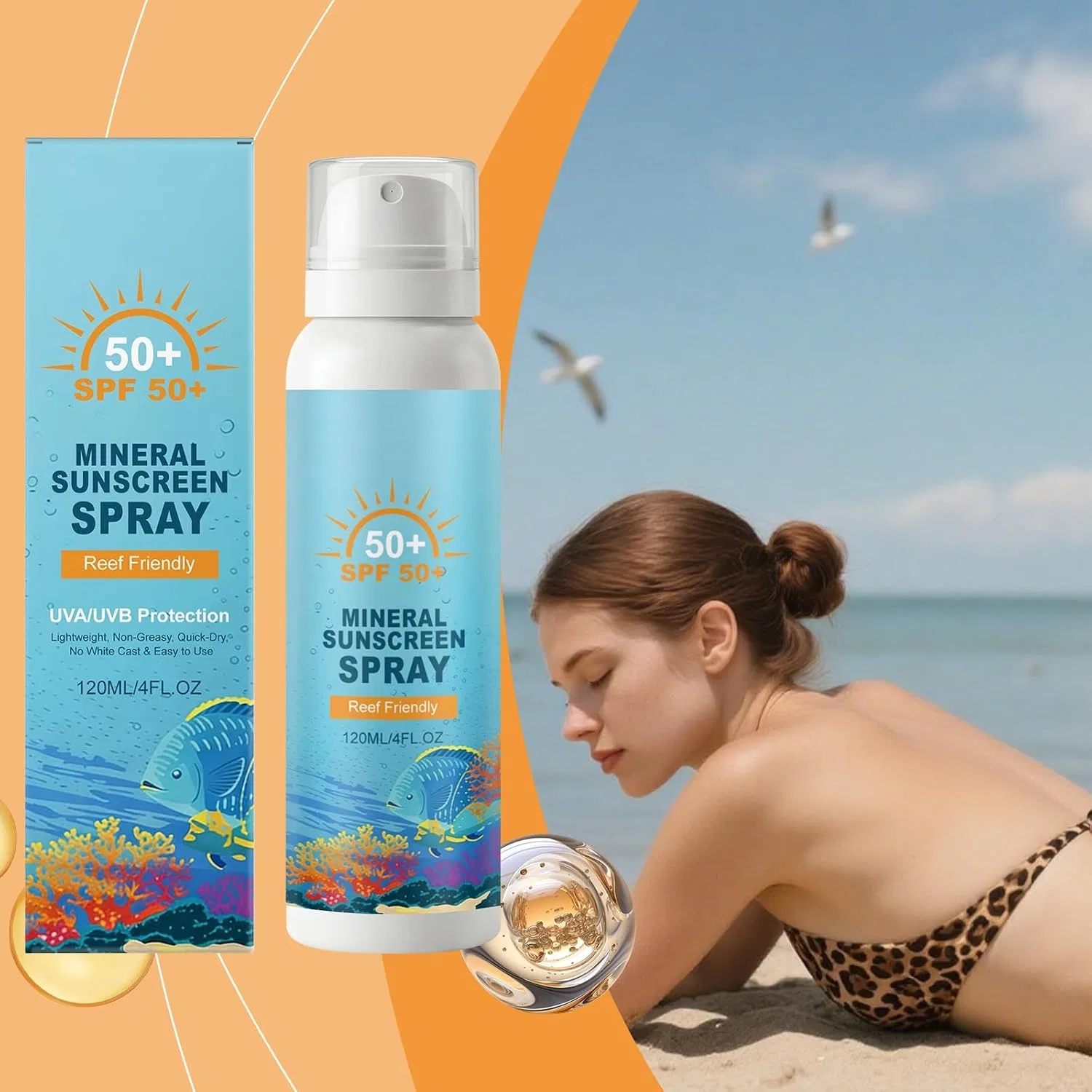 Солнцезащитный спрей SPF 50, легкая текстура, 120 мл Generisch — фото 2