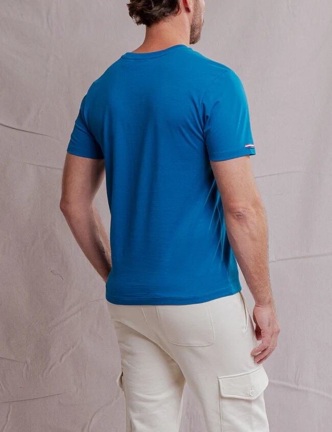 Футболка с карманом U.S. Polo Assn. Supima Cotton, бирюзовый — фото 3