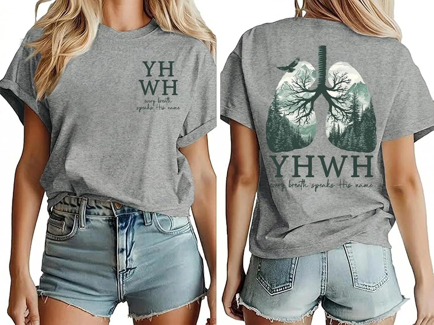 Футболка с принтом YHWH YHWH, Grey