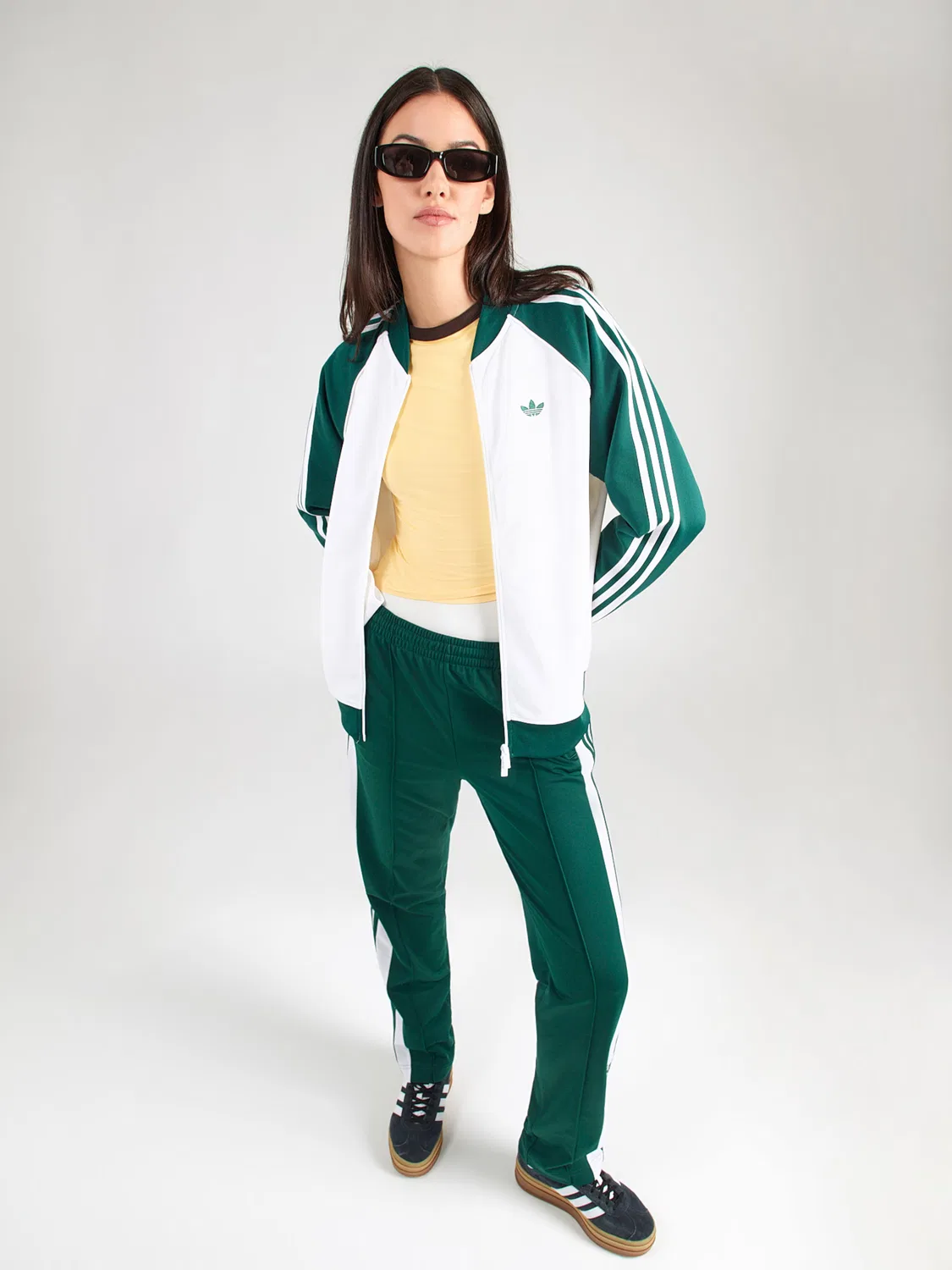 Худи на молнии Adidas Originals белого цвета — фото 4