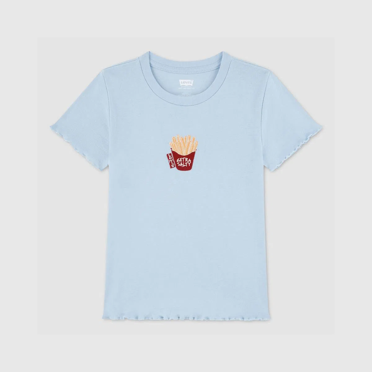 Детский трикотажный топ с рисунком "Картошка фри" для девочек 7-16 лет Levi's, Angel Falls - Blue