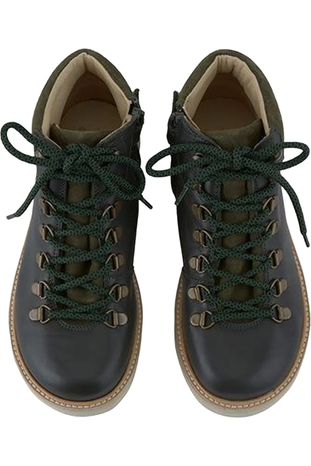 Детские ботинки походные на шнуровке Eddie Young Soles, Hunter Green — фото 3