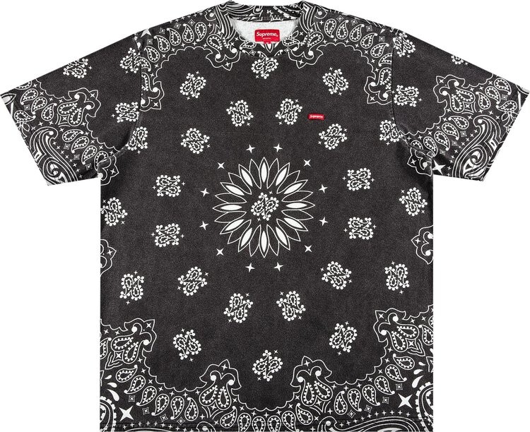 

Футболка Supreme Small Box Tee 'Black Bandana', черный