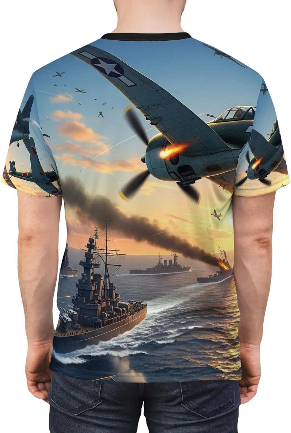 Футболка унисекс с принтом Battle of Midway, Black — фото 4
