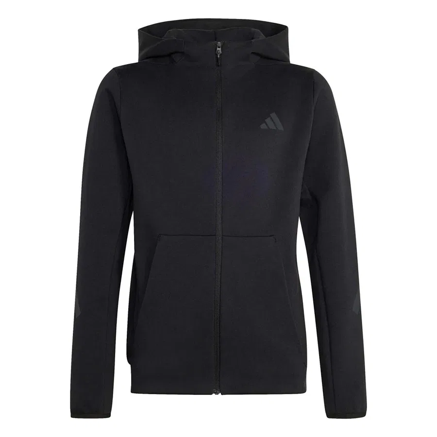 Детский худи с капюшоном adidas Z.N.E. Full Zip Hoodie KR6639, Черный — фото 2