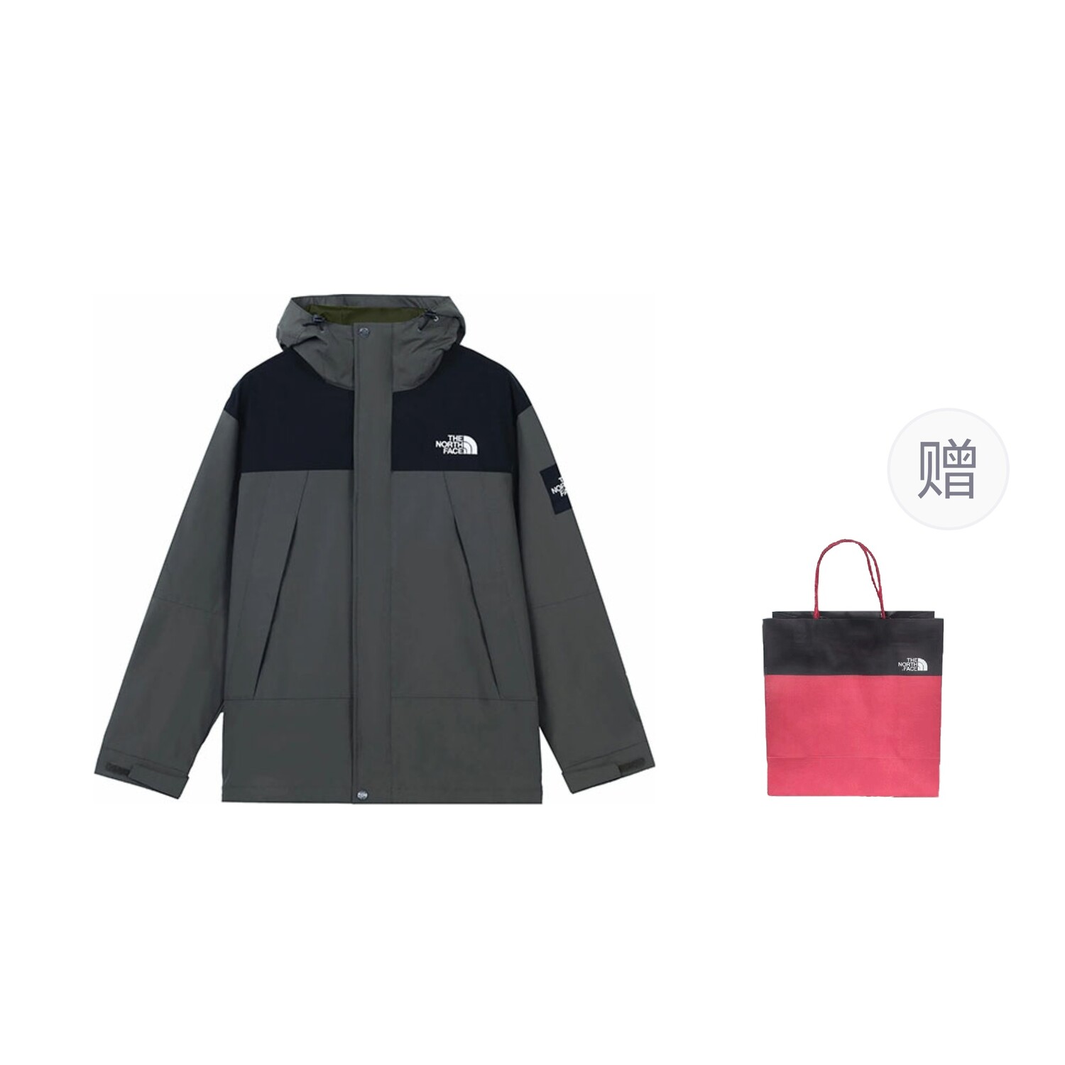 

Ветровка Куртка Унисекс Серый С Подарочным Пакетом The North Face
