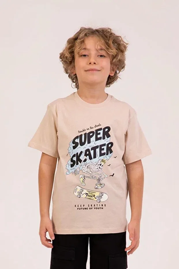 Детская футболка с принтом Skater Men'S Tshirt Dmb Kids, Beige