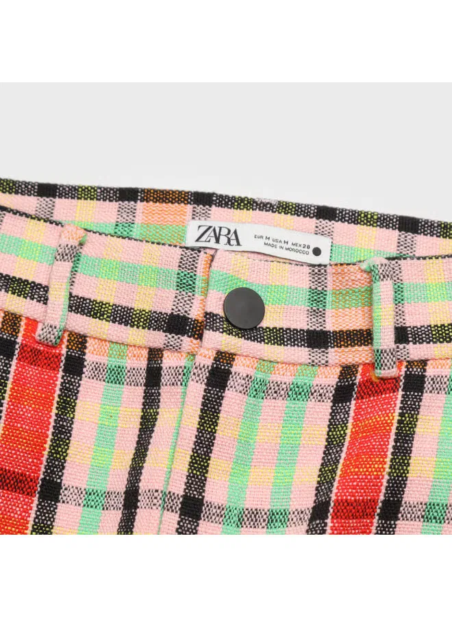 Юбка-миди трапеция с полосатым принтом Zara, светло-розовый — фото 4