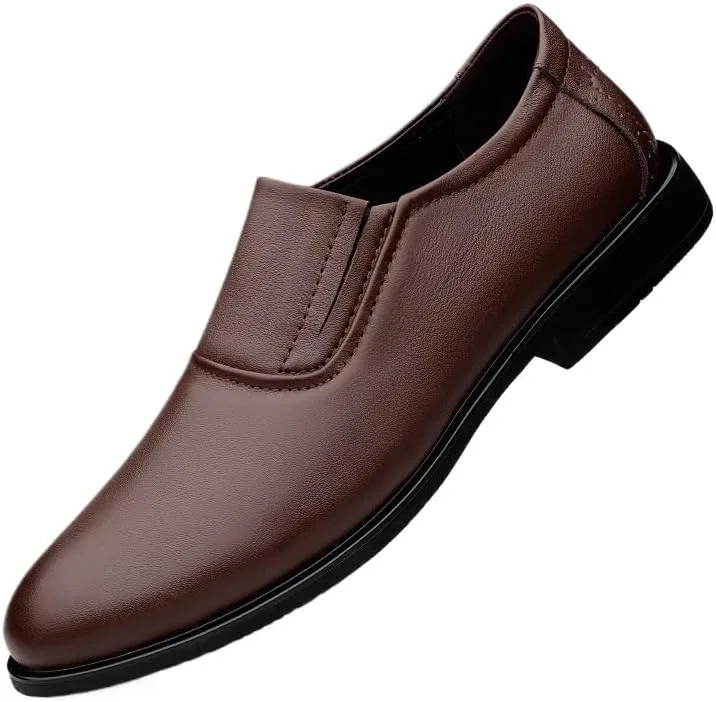 Мокасины кожаные Fashion Slip On Loafers, коричневый UOPYNE