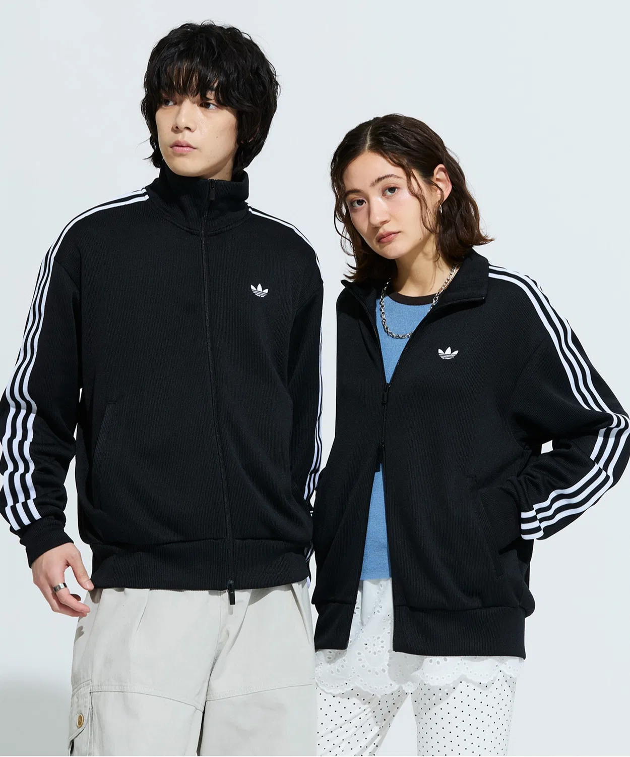 Женская куртка-трактор свободного кроя с принтом Adicolor FB Knit Track Top Adidas, Black — фото 3