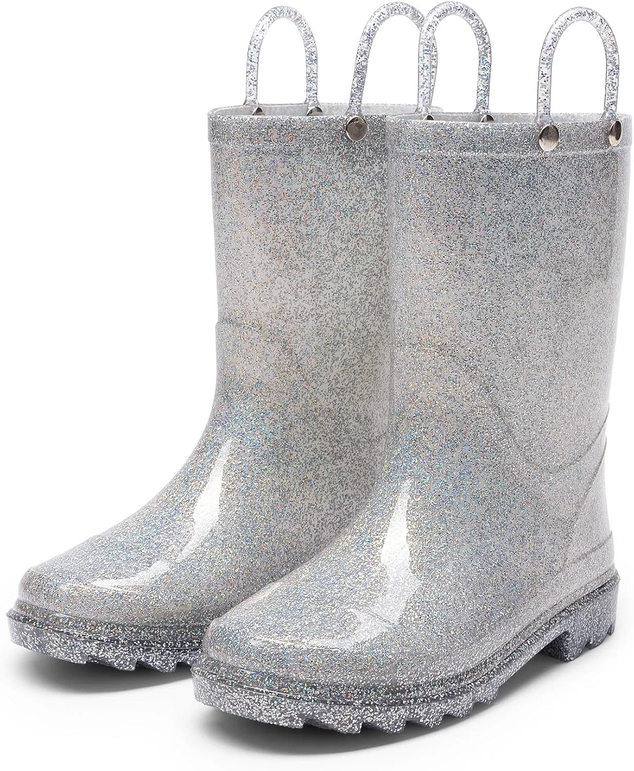 Детские сапоги резиновые с блестками DREAM PAIRS, Silver